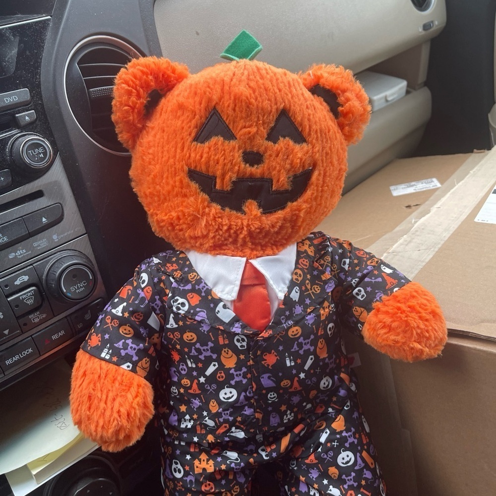 Build a Bear  HALLOWEEN PUMPKIN Plush Jack O Lantern- No Glow